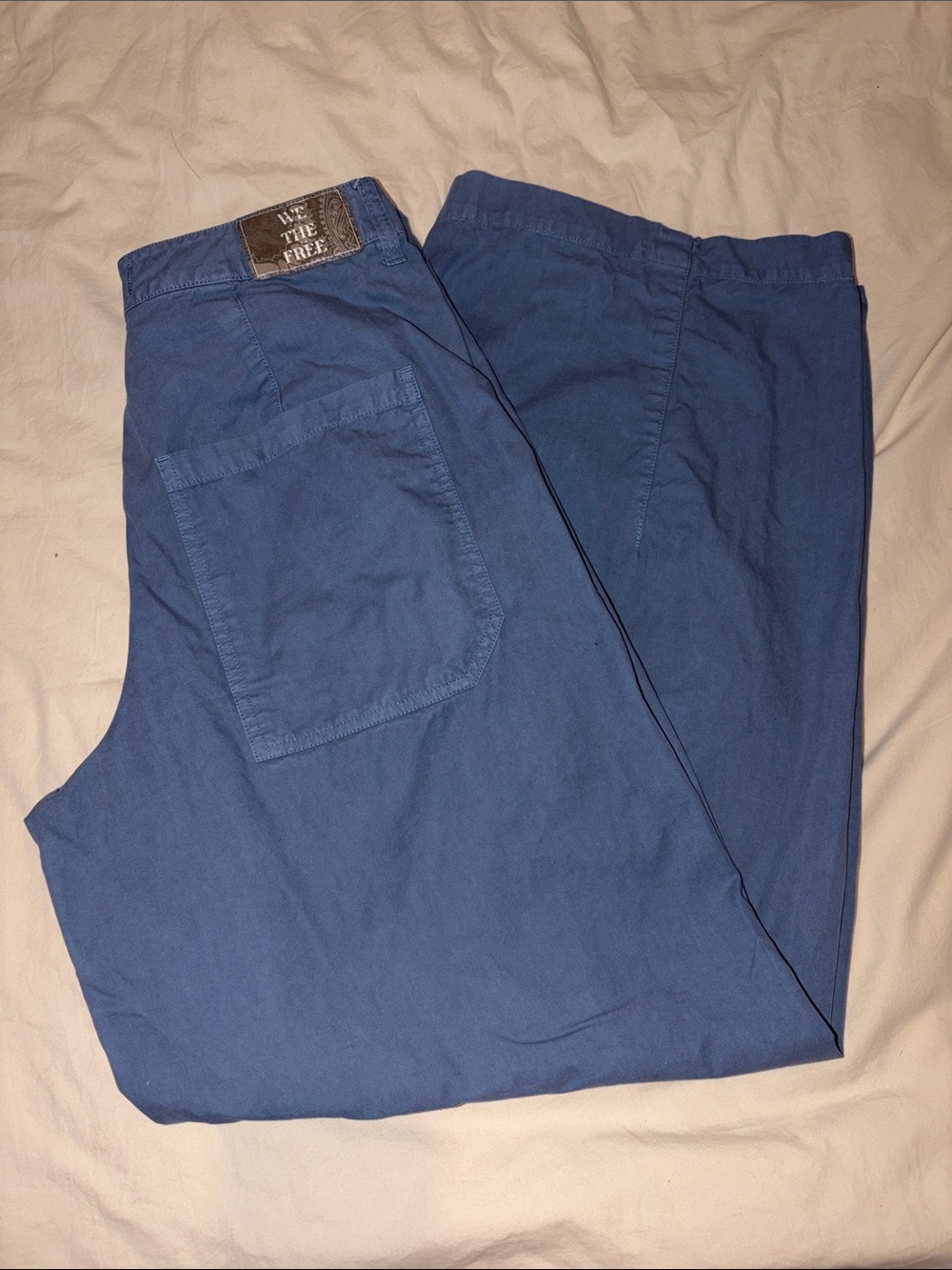 Blue Casual Cotton Pants -